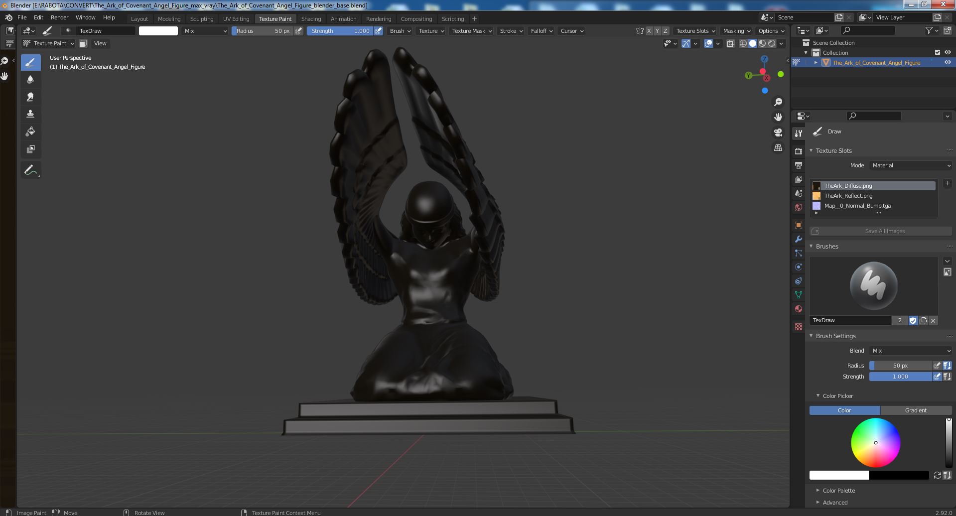 3D Ark of Covenant Angel Figure model