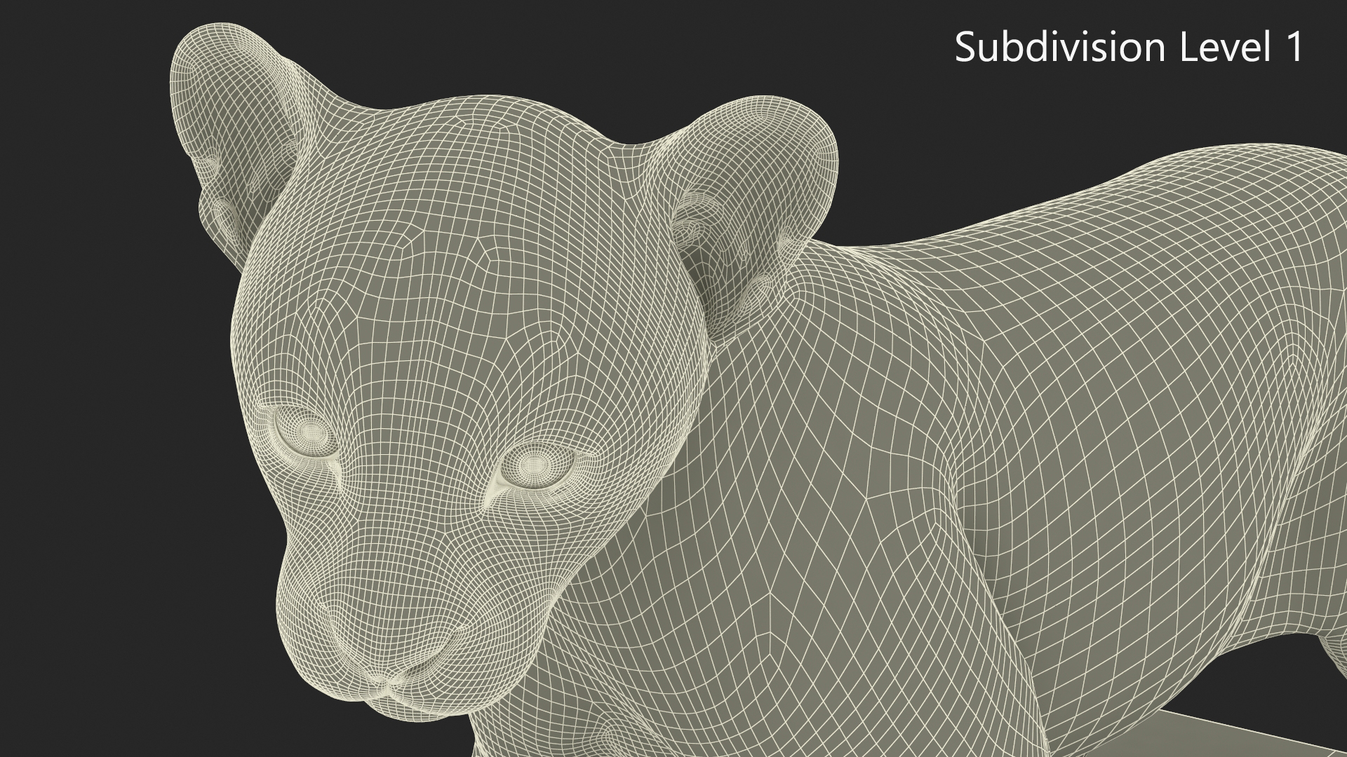 3D model Bronze Lion Cub Sculpture