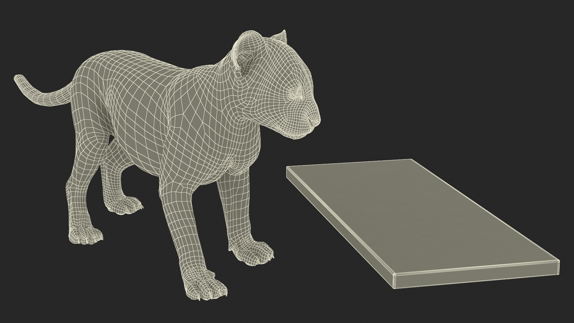 3D model Bronze Lion Cub Sculpture