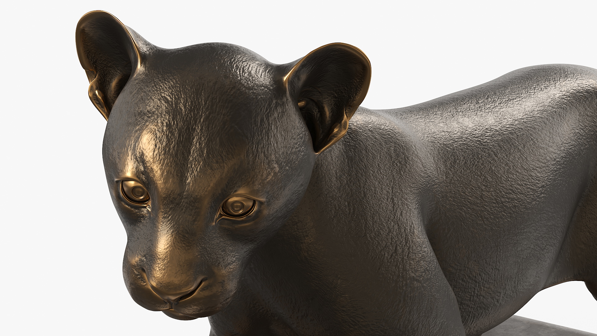 3D model Bronze Lion Cub Sculpture