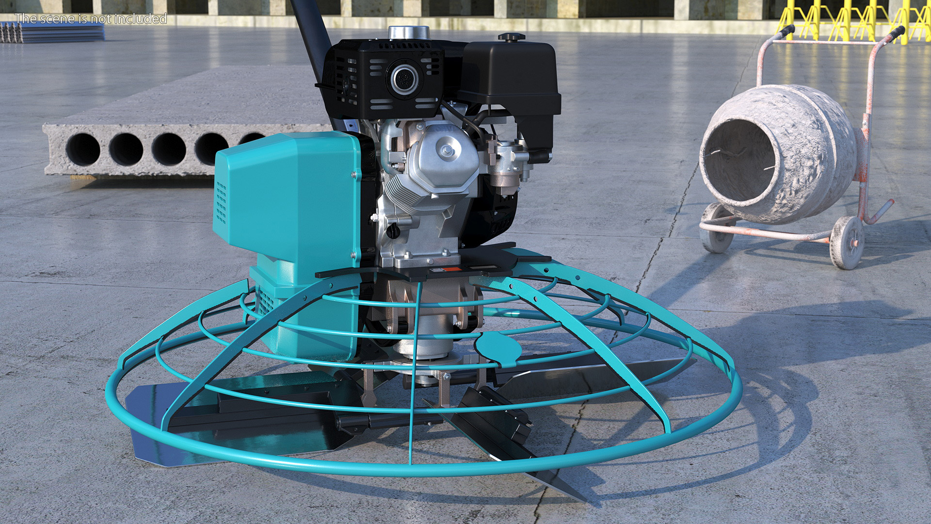 3D Blue Gasoline Power Trowel