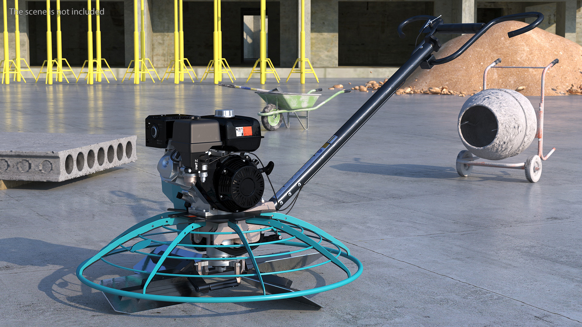 3D Blue Gasoline Power Trowel
