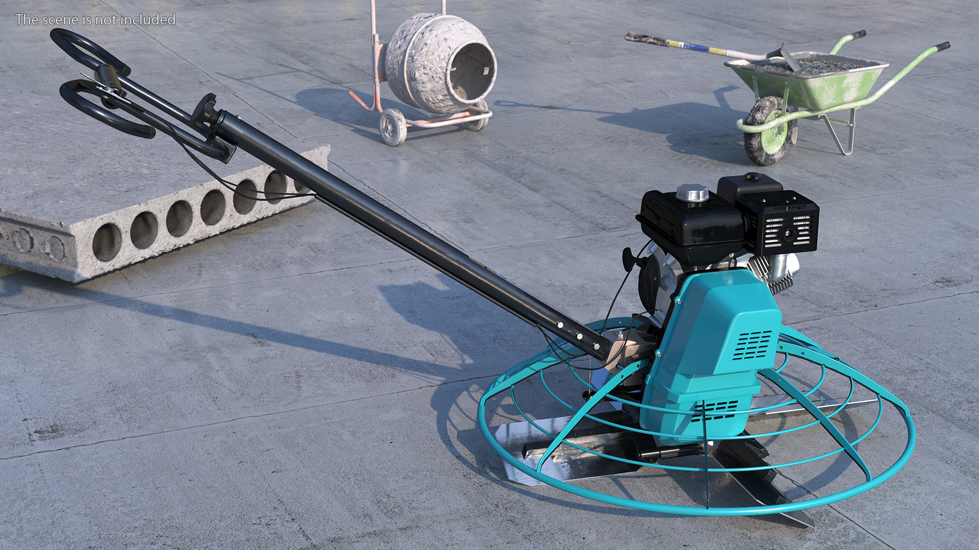 3D Blue Gasoline Power Trowel