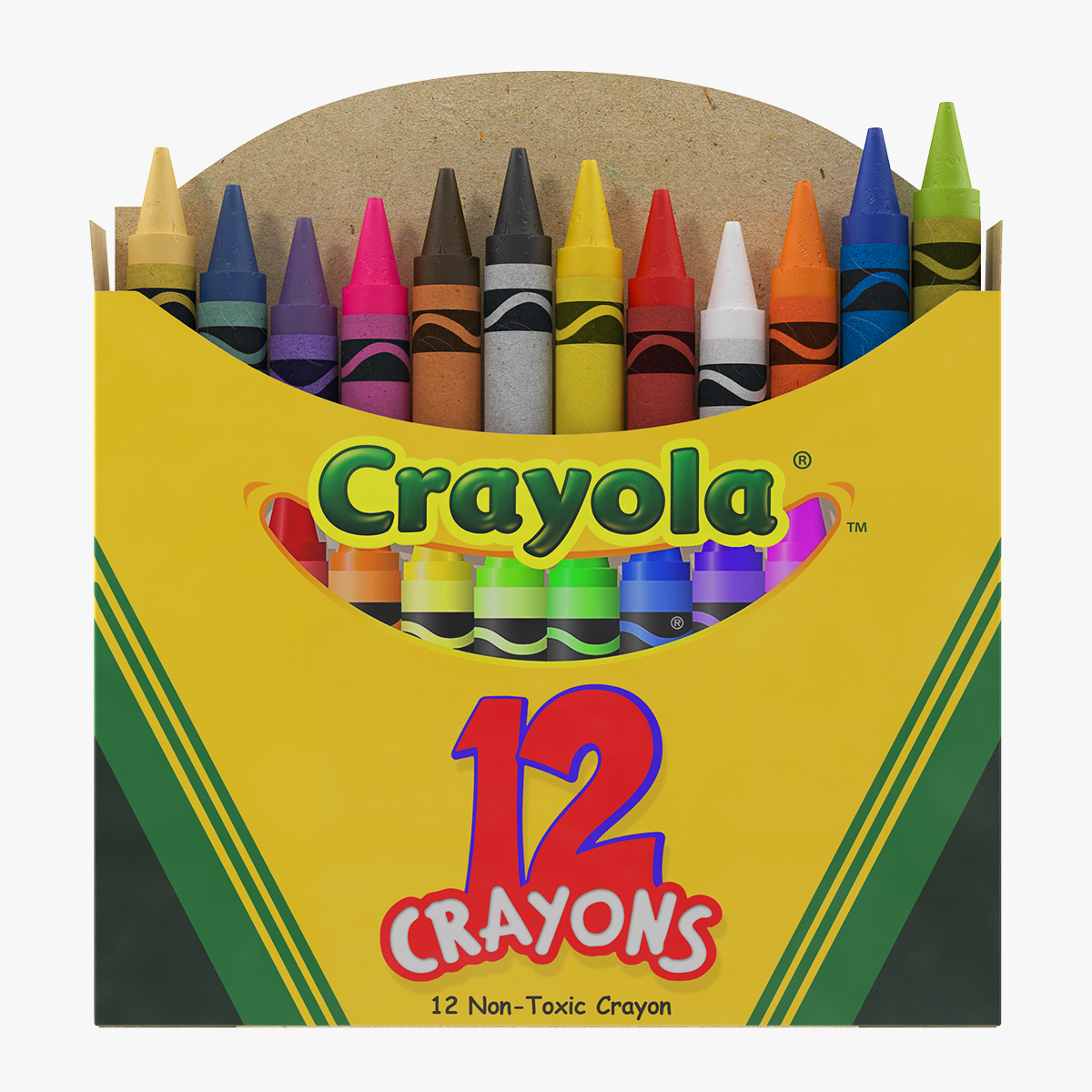 Opened Crayons Box 12 Count