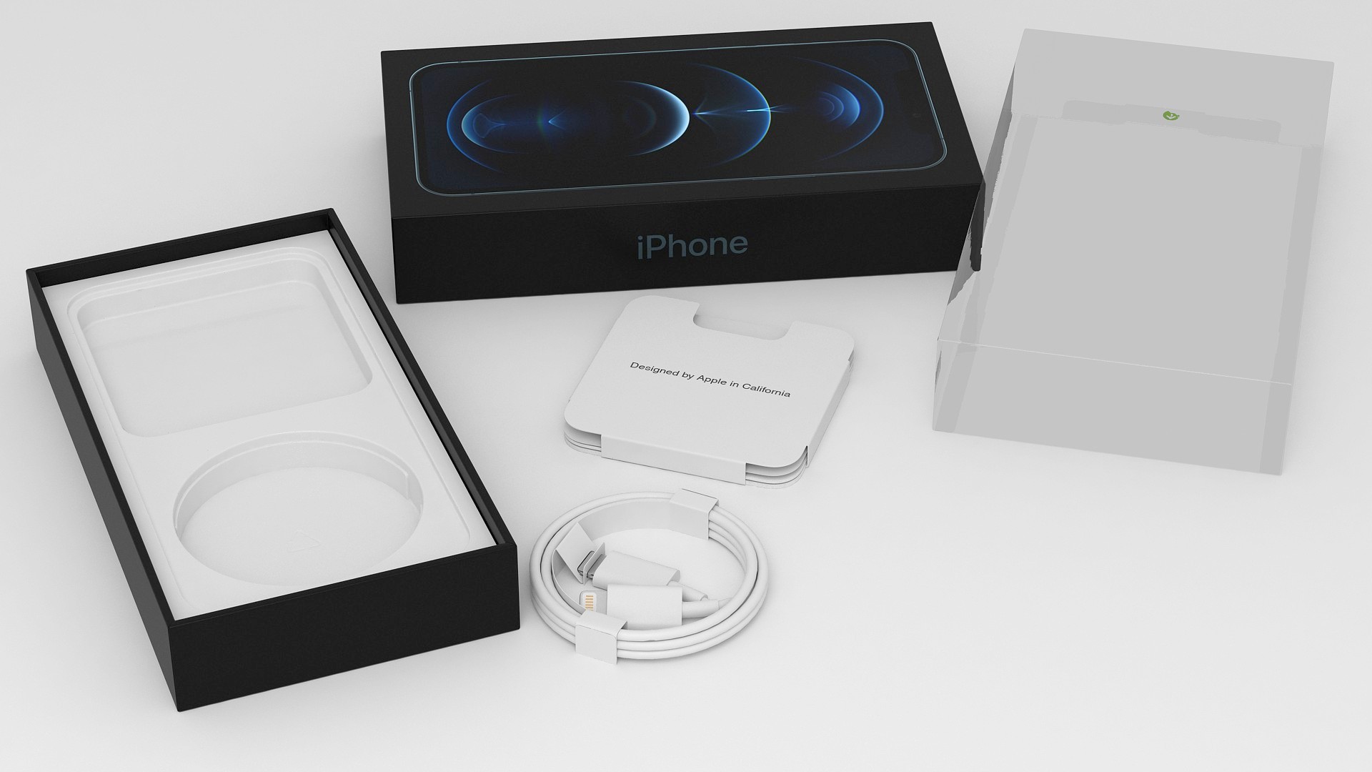 3D model iPhone 12 Pro Box Pacific Blue