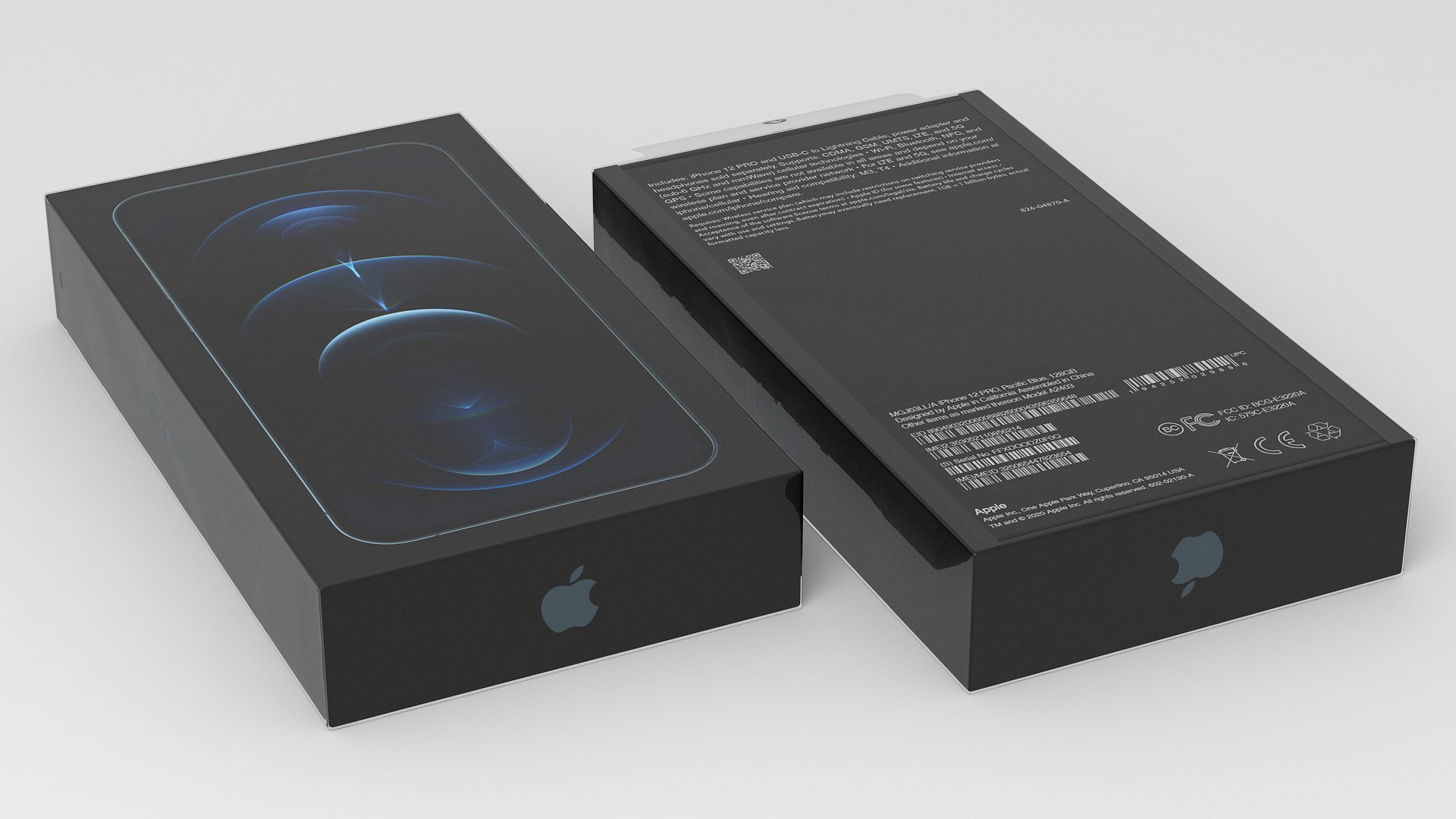 3D model iPhone 12 Pro Box Pacific Blue