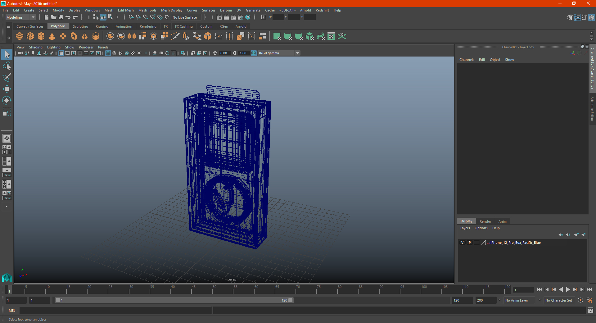 3D model iPhone 12 Pro Box Pacific Blue