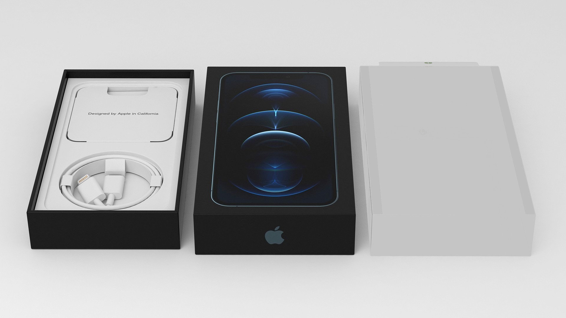 3D model iPhone 12 Pro Box Pacific Blue