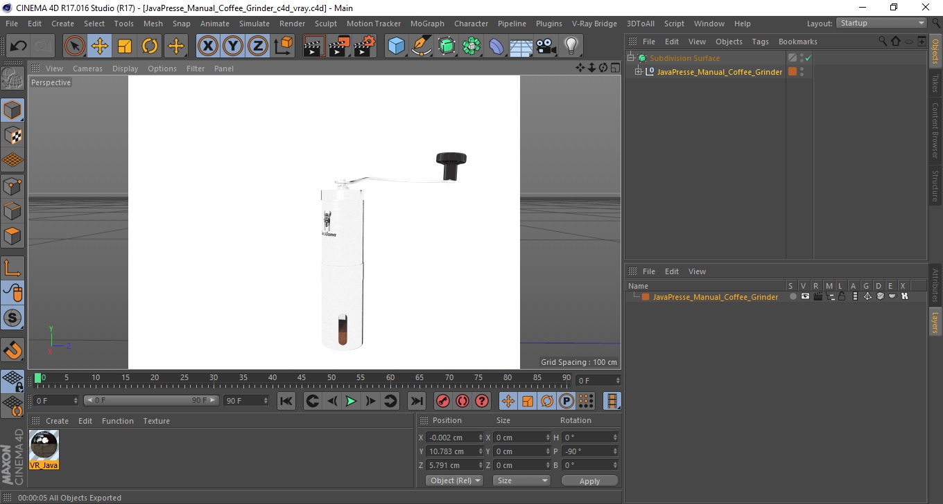 JavaPresse Manual Coffee Grinder 3D