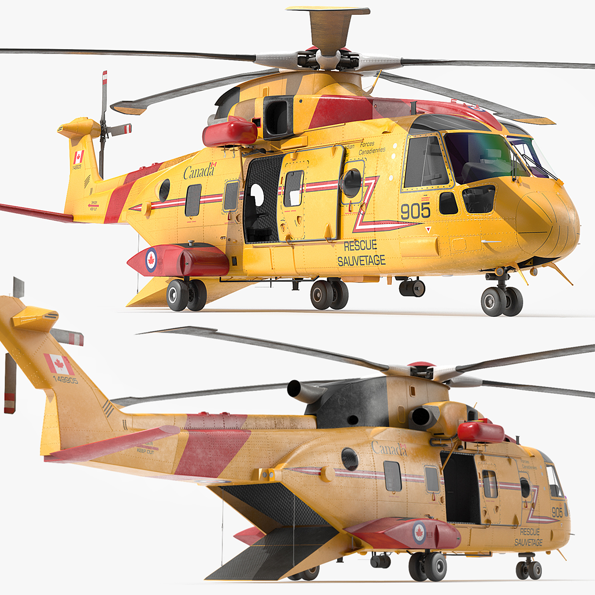AgustaWestland CH149 Cormorant Rescue Helicopter 3D model preview