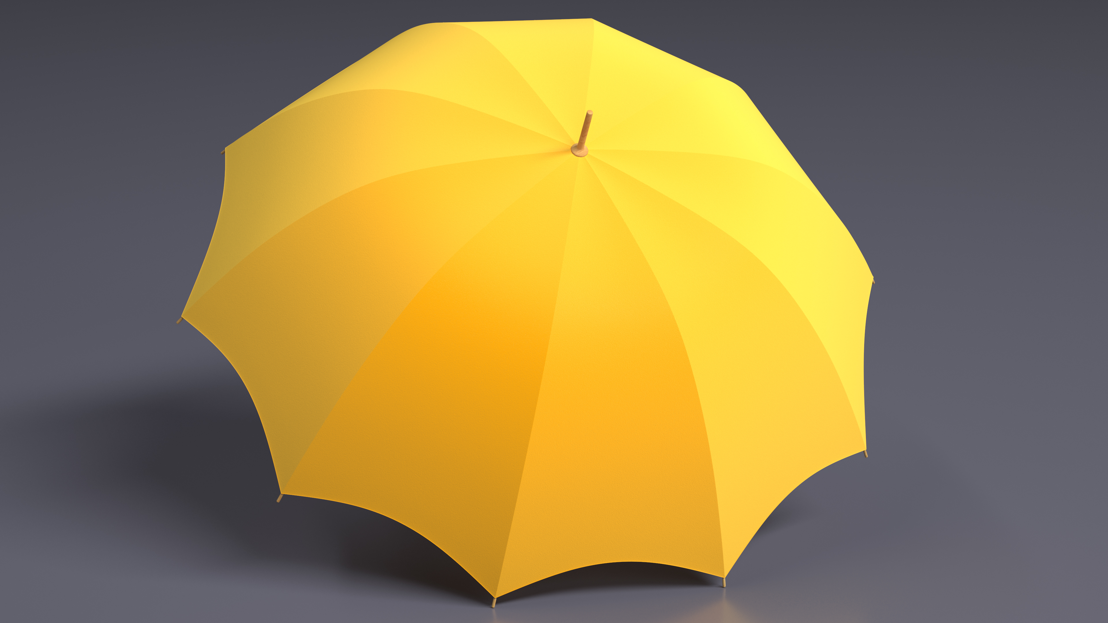 3D model Open Umbrella Yellow
