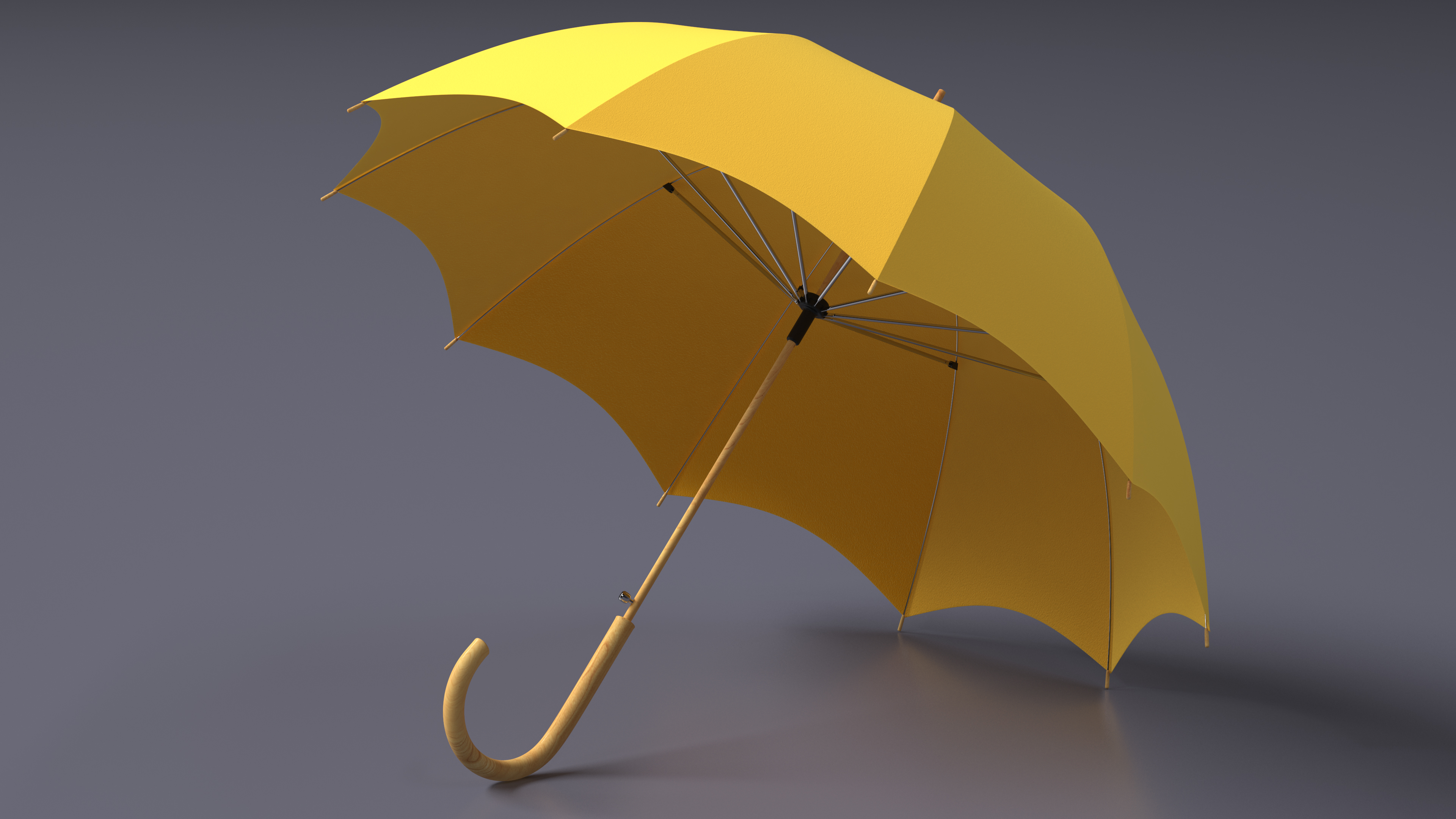 3D model Open Umbrella Yellow