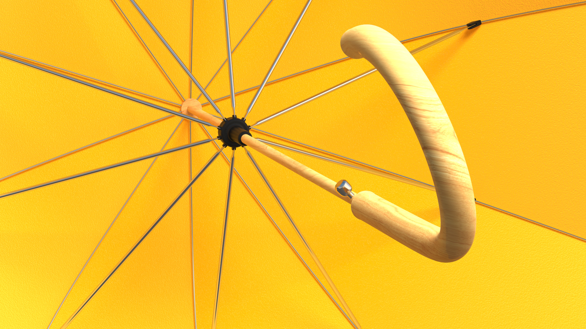 3D model Open Umbrella Yellow