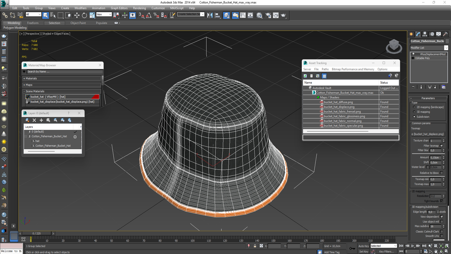 Cotton Fisherman Bucket Hat 3D