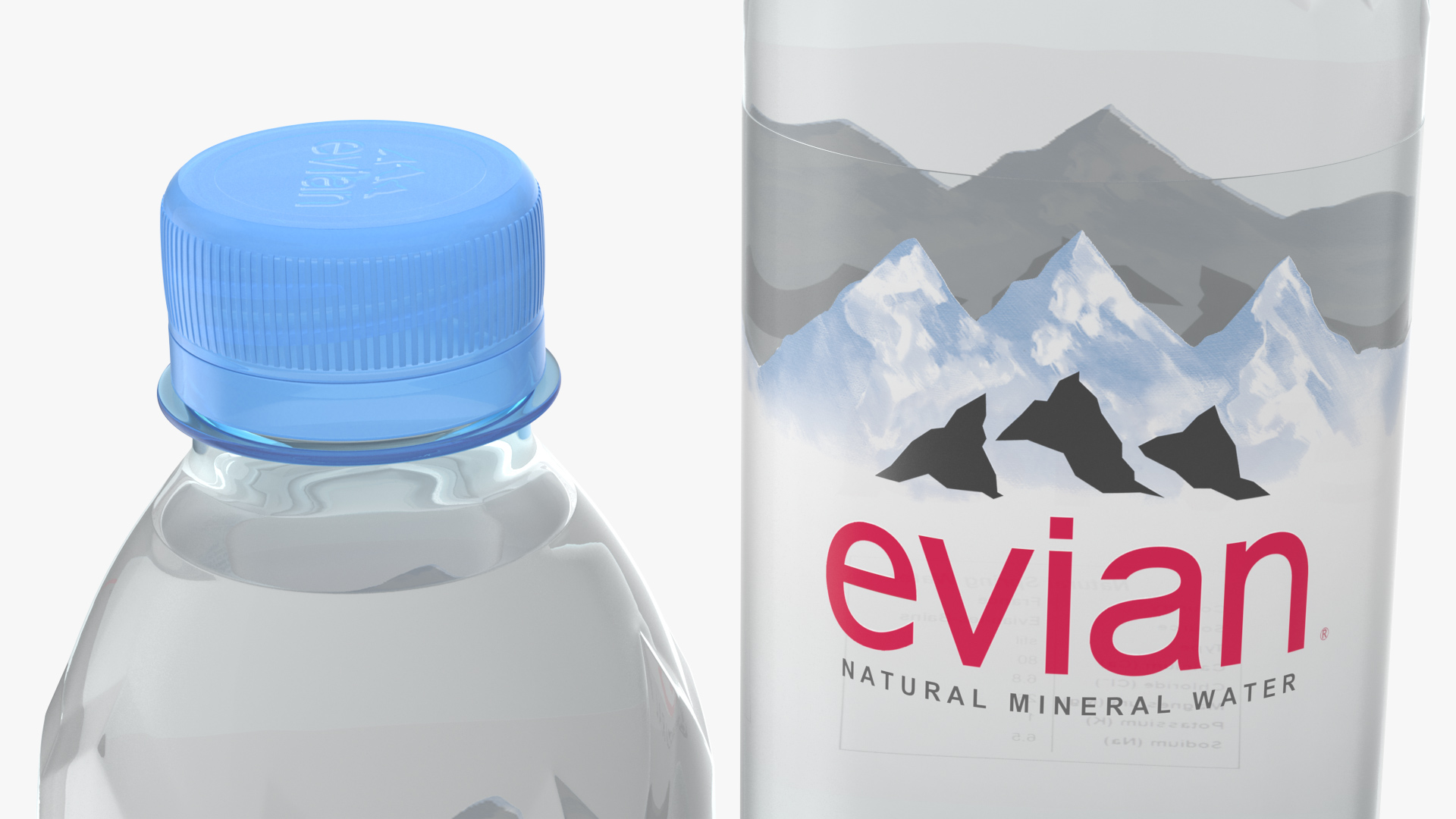 3D Evian Natural Mineral Water 330ml Plastic Bottle model