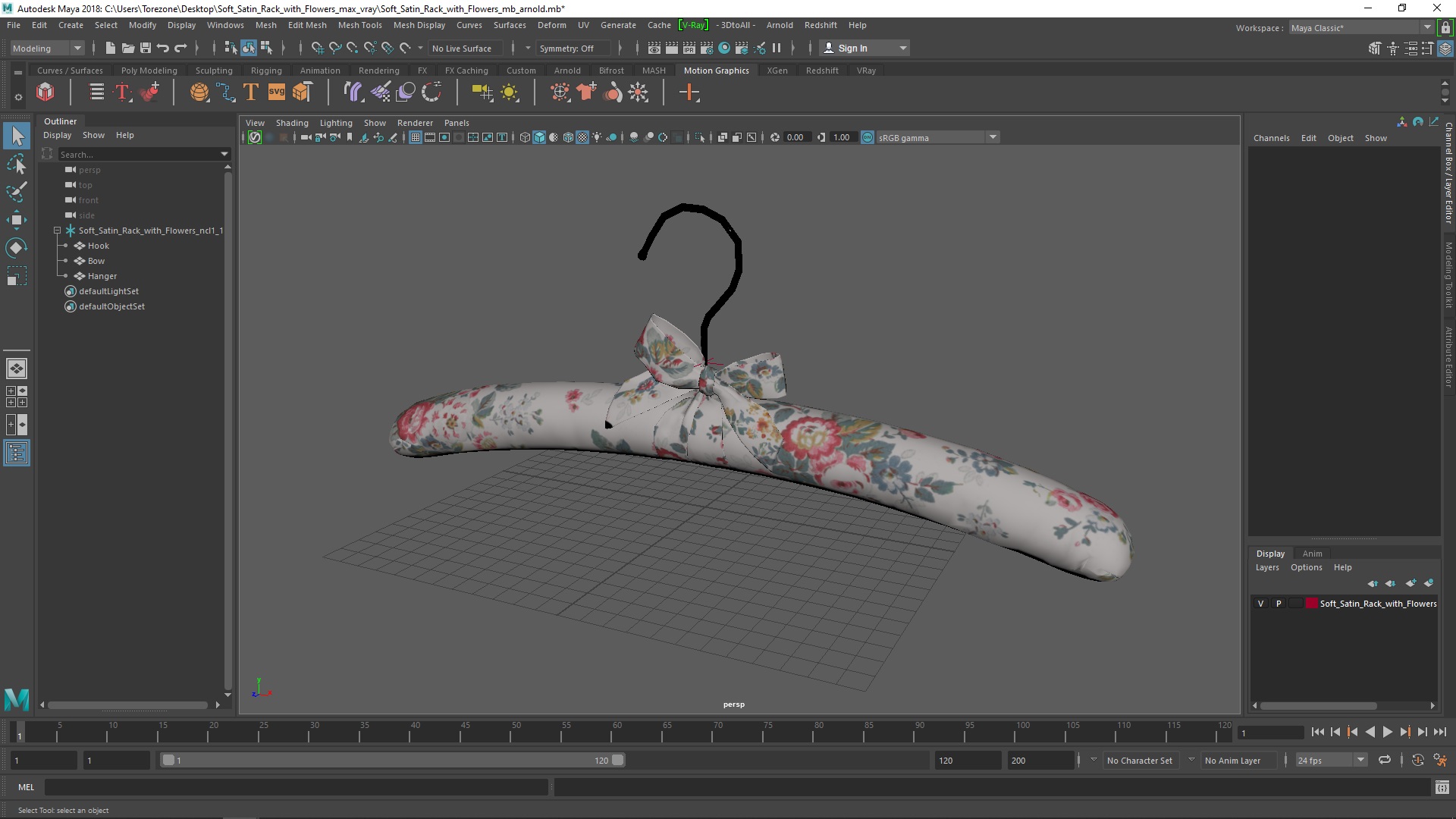 3D Soft Satin Rack with Flowers model
