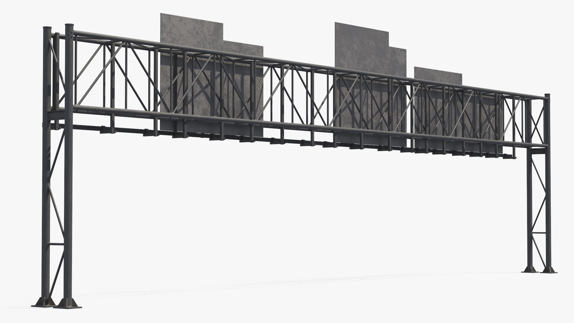 Traffic Gantry with Route Signs Game Ready, view 3