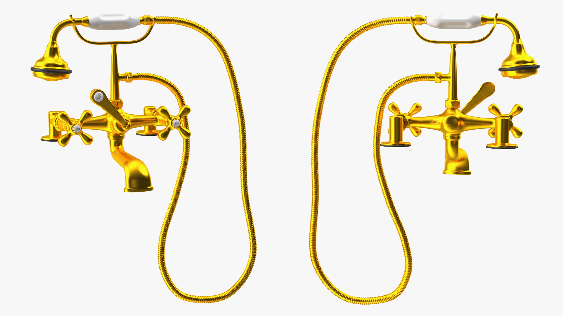 3D model Classic Bath Shower Mixer Gold