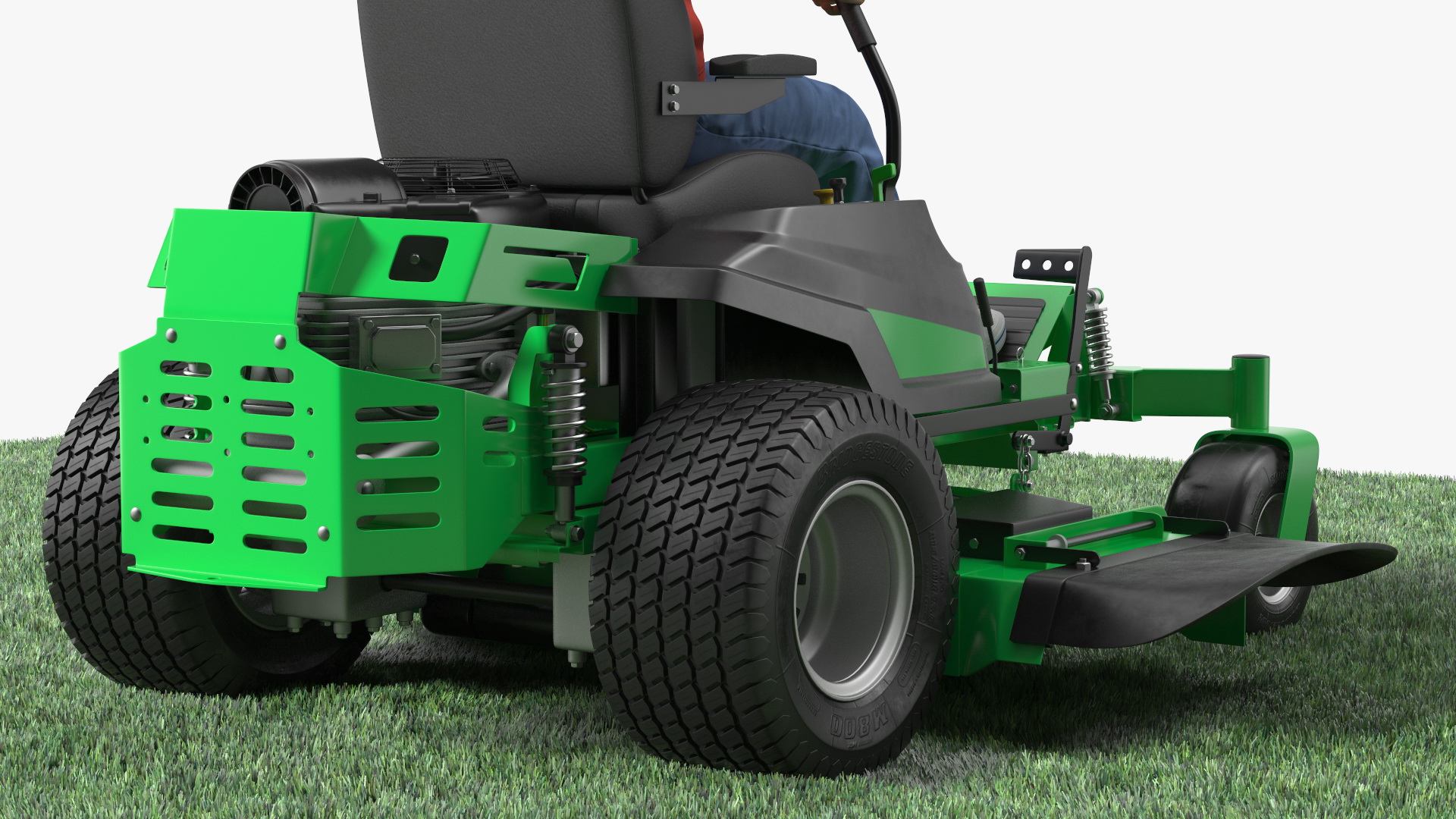 3D Man With Zero Turn Mower Generic Fur Rigged model