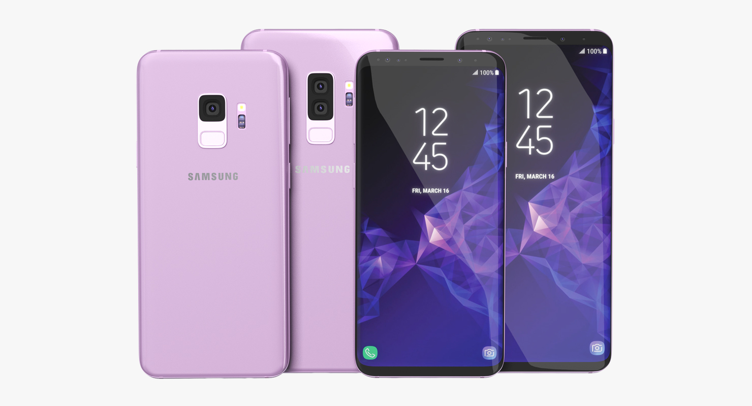 Samsung Galaxy S9 and S9 Plus Lilac Purple 3D