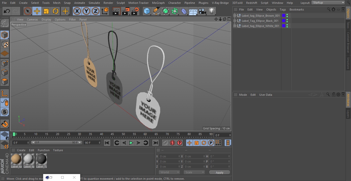 Label Tag Ellipse 3D