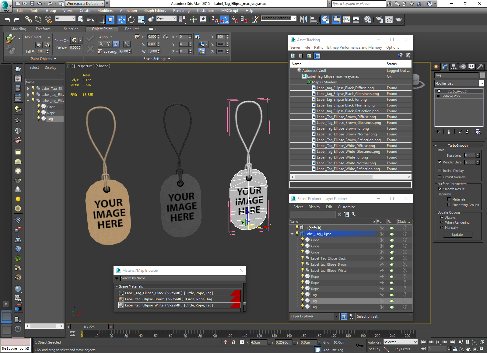 Label Tag Ellipse 3D
