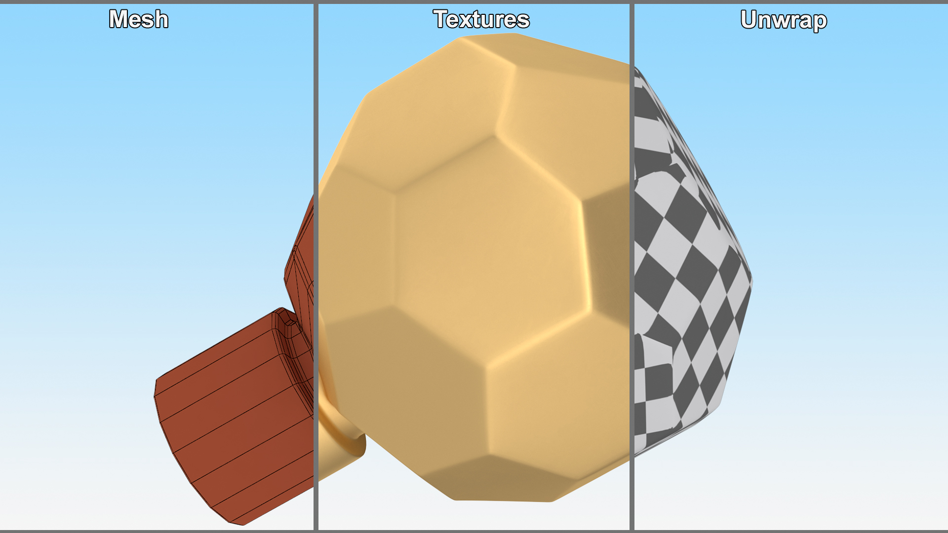 Kitchen Cabinet Handle Knob Spherical Bronze 3D model