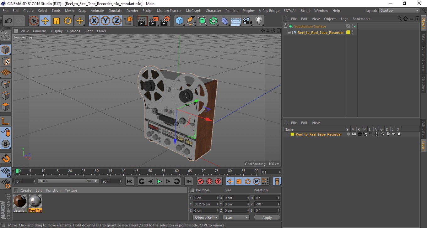 3D Reel to Reel Tape Recorder