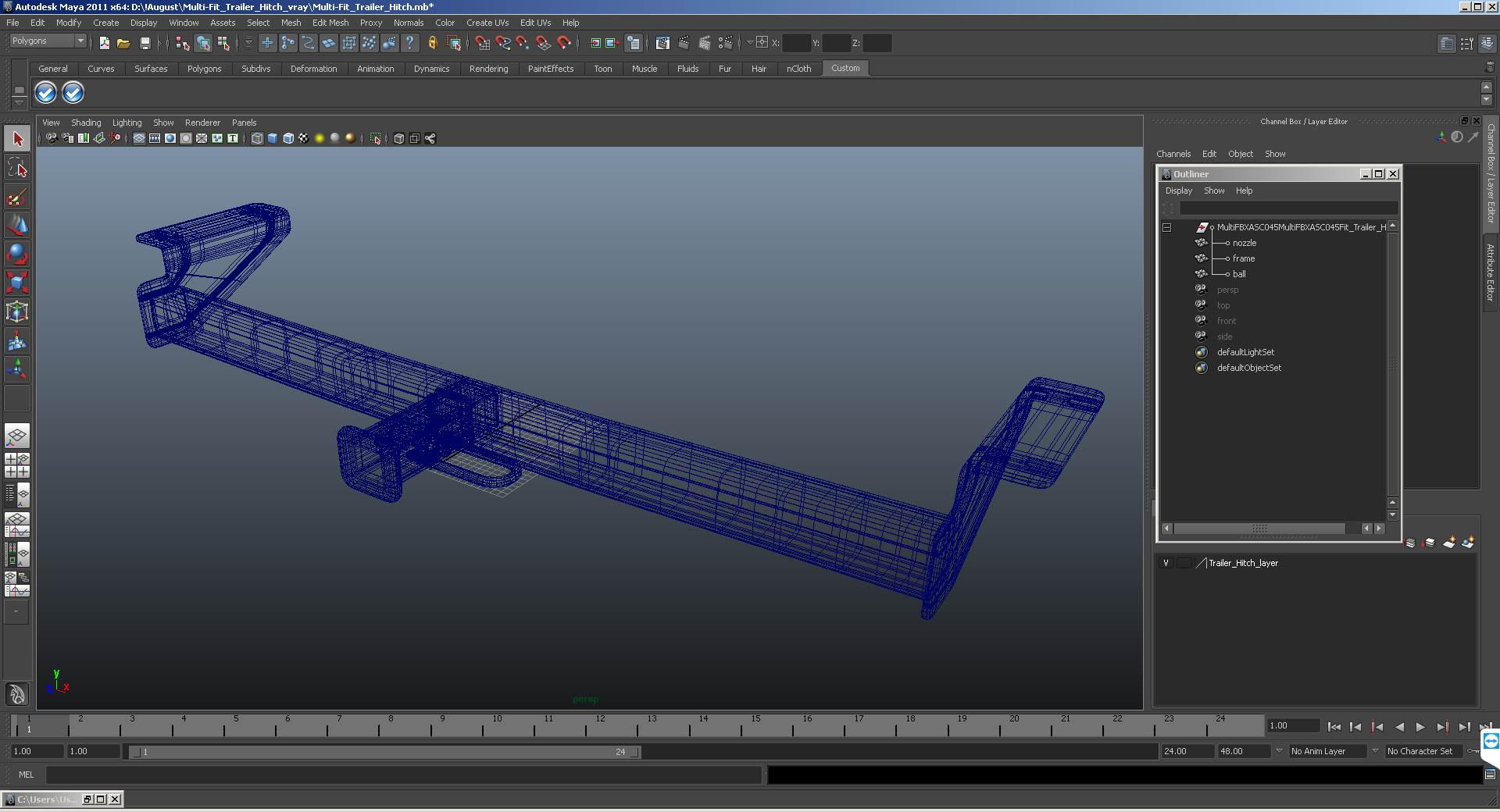3D Tow Hitch Receiver model