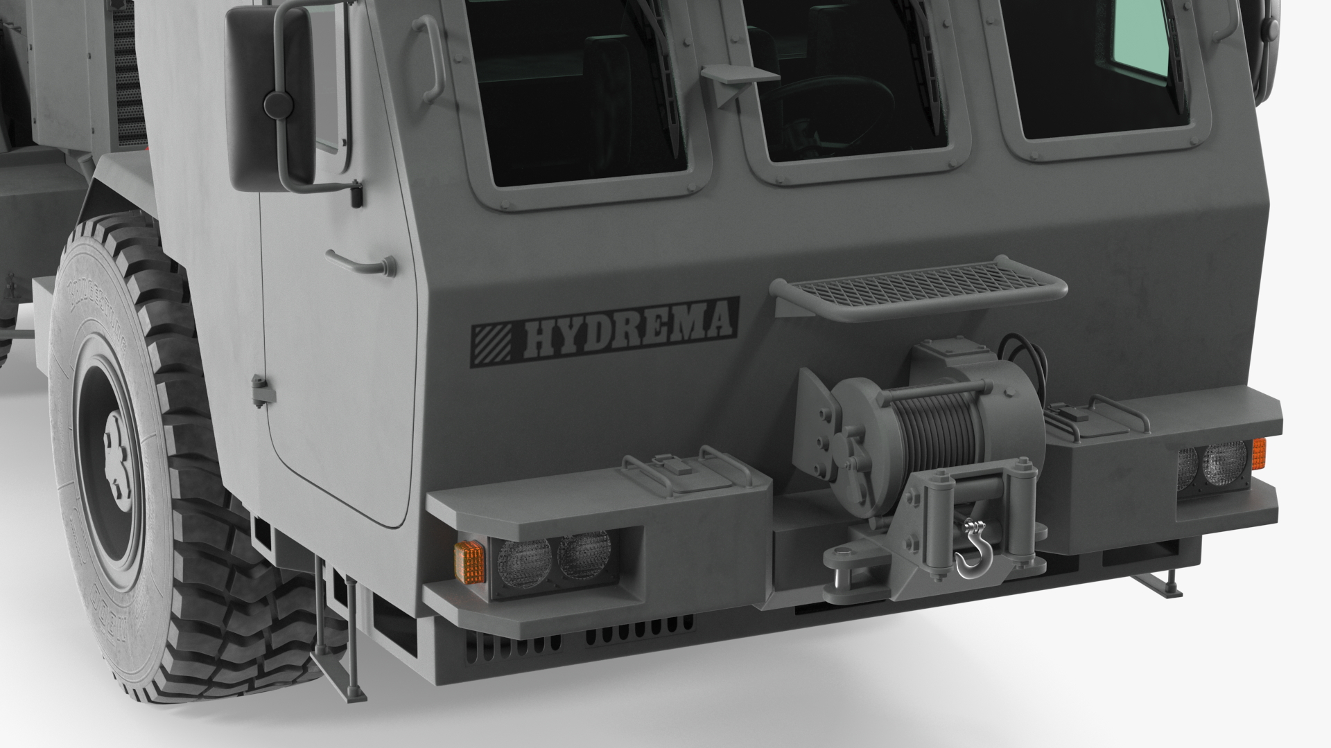 3D Grey Old Mine Flail Vehicle Hydrema 910 Rigged