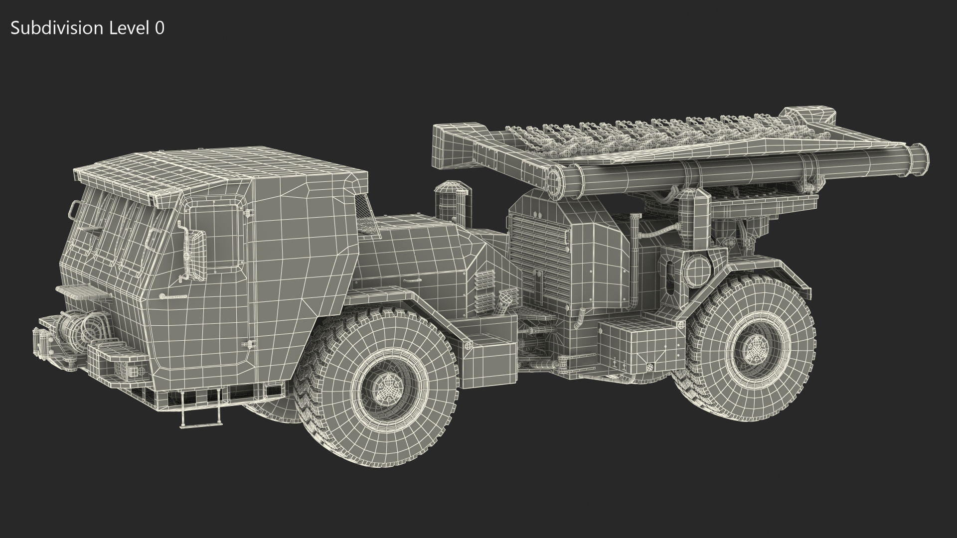 3D Grey Old Mine Flail Vehicle Hydrema 910 Rigged