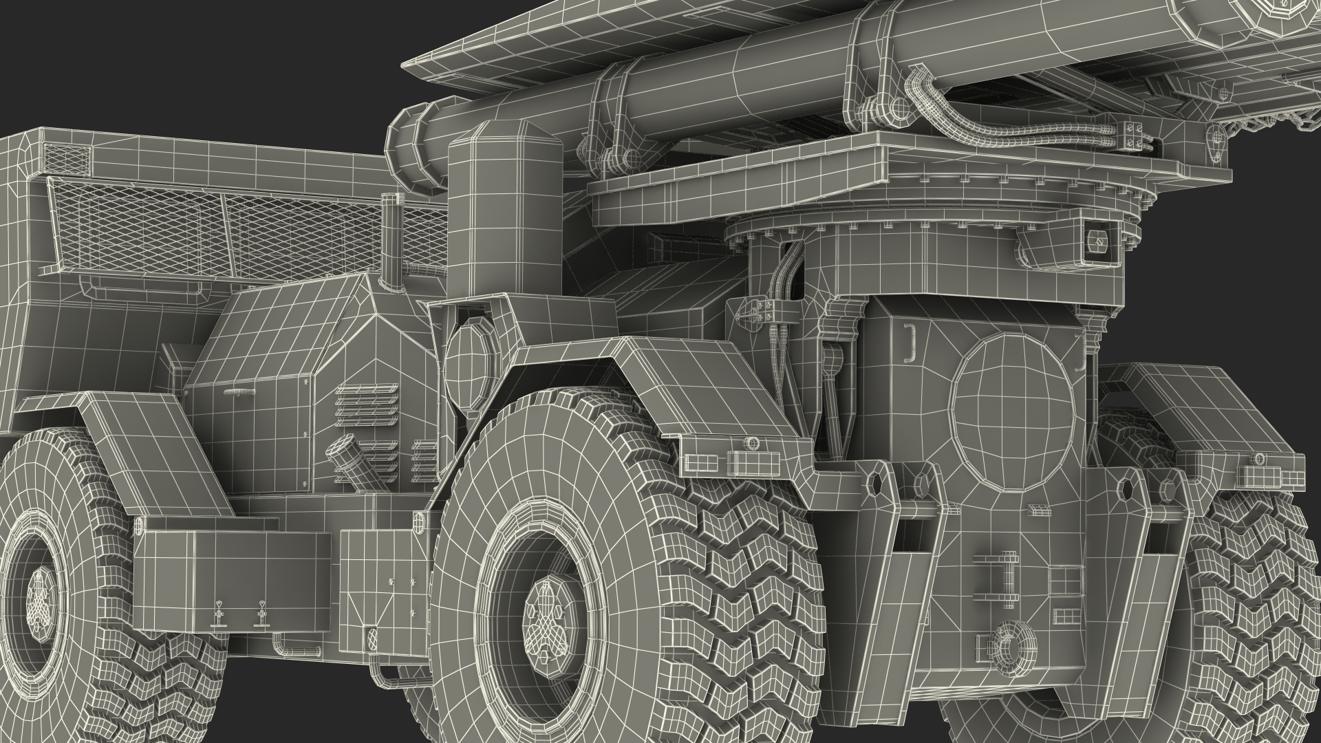 3D Grey Old Mine Flail Vehicle Hydrema 910 Rigged