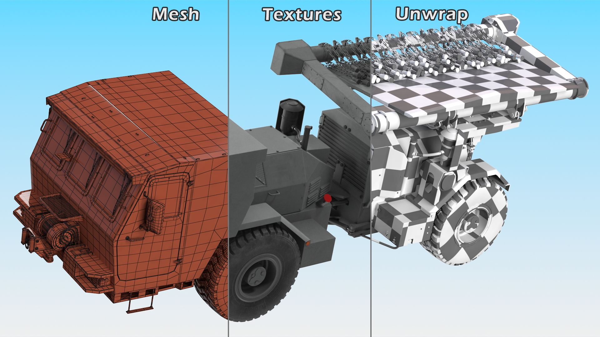 3D Grey Old Mine Flail Vehicle Hydrema 910 Rigged