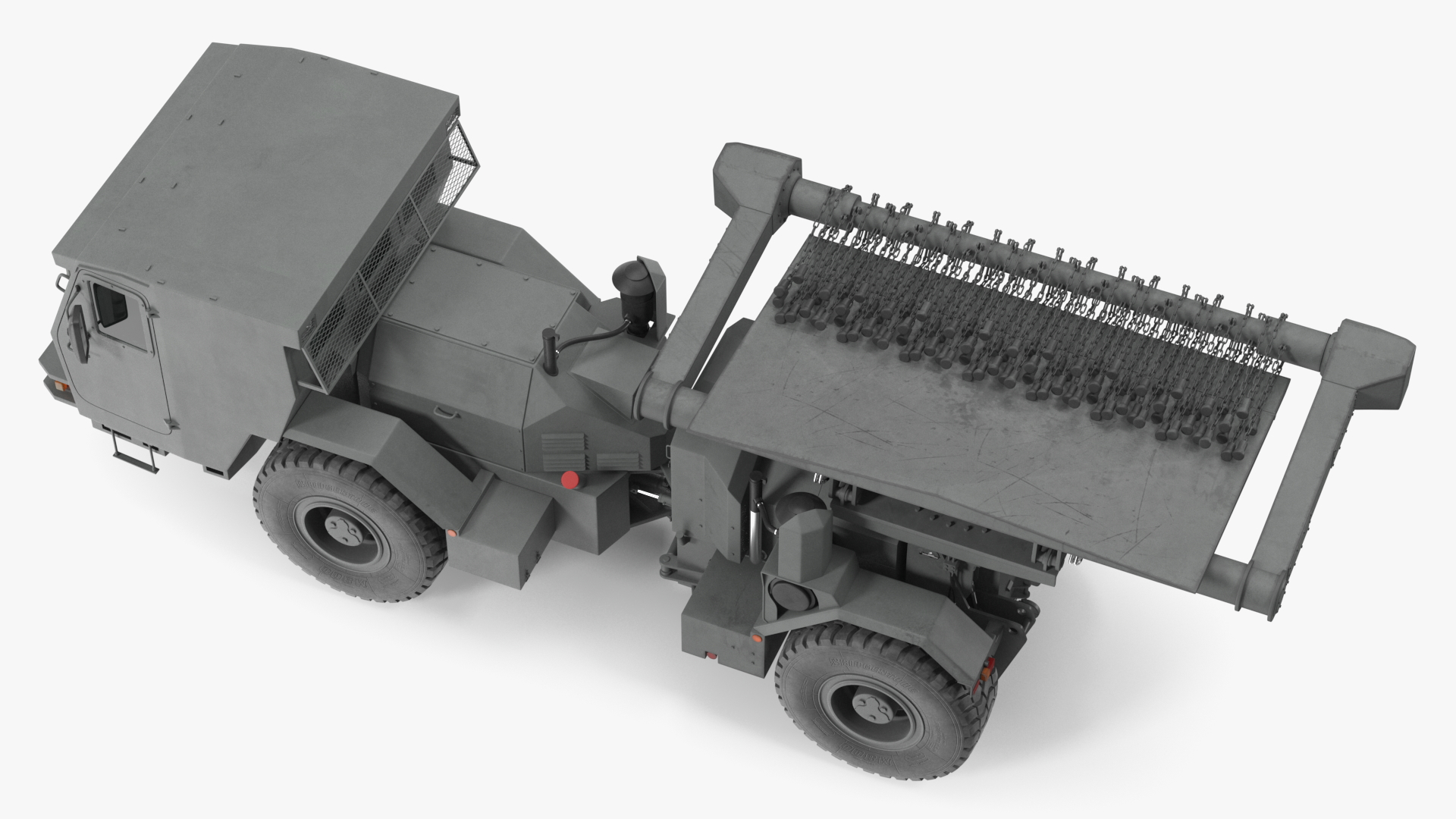 3D Grey Old Mine Flail Vehicle Hydrema 910 Rigged