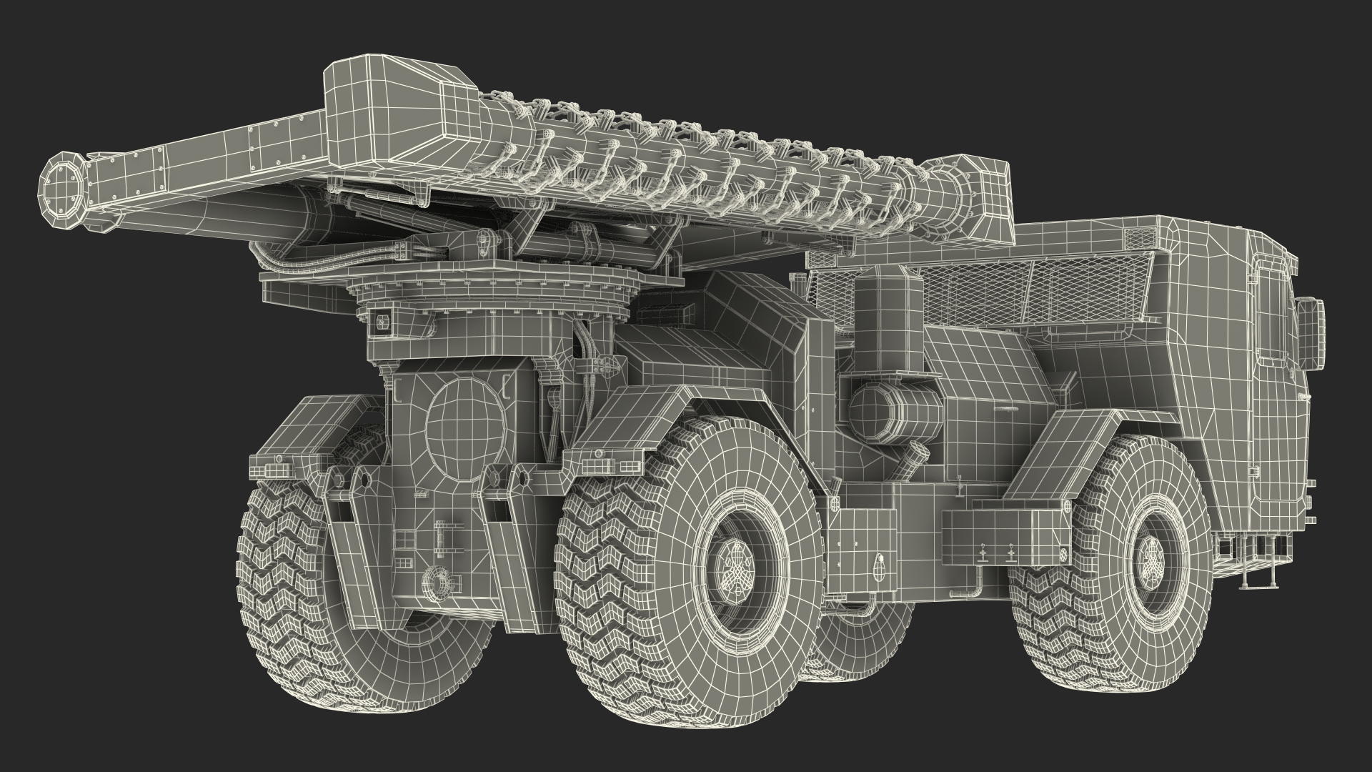 3D Grey Old Mine Flail Vehicle Hydrema 910 Rigged