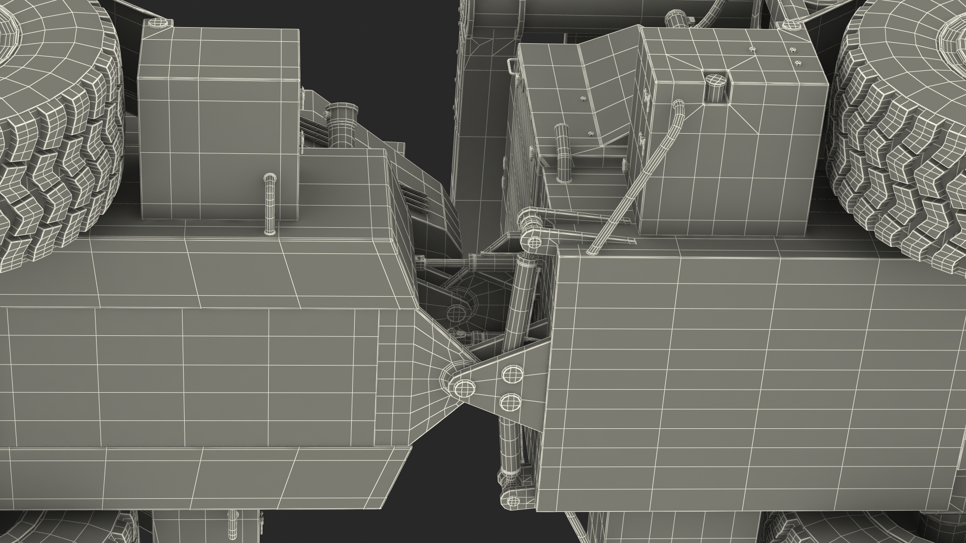 3D Grey Old Mine Flail Vehicle Hydrema 910 Rigged