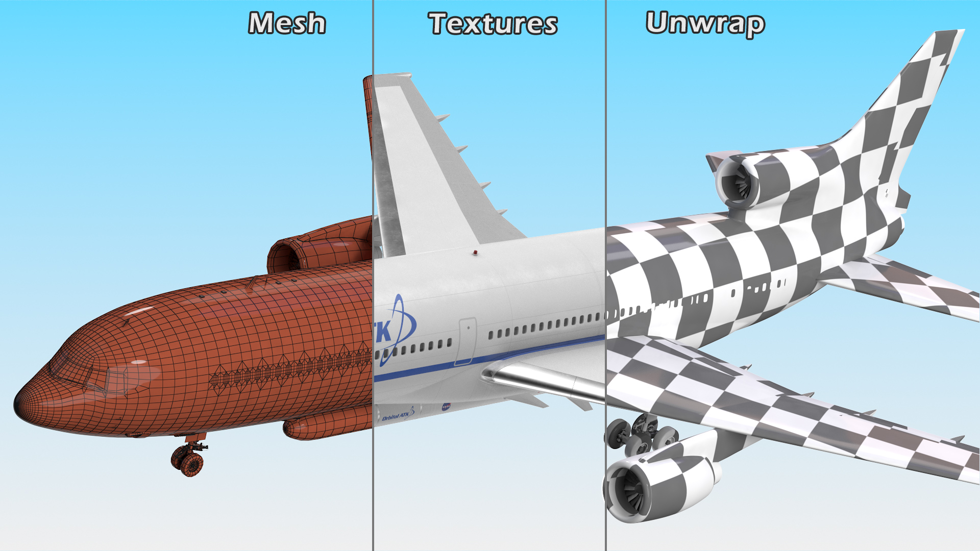 Lockheed L1011 Stargazer with Pegasus XL Rocket 3D