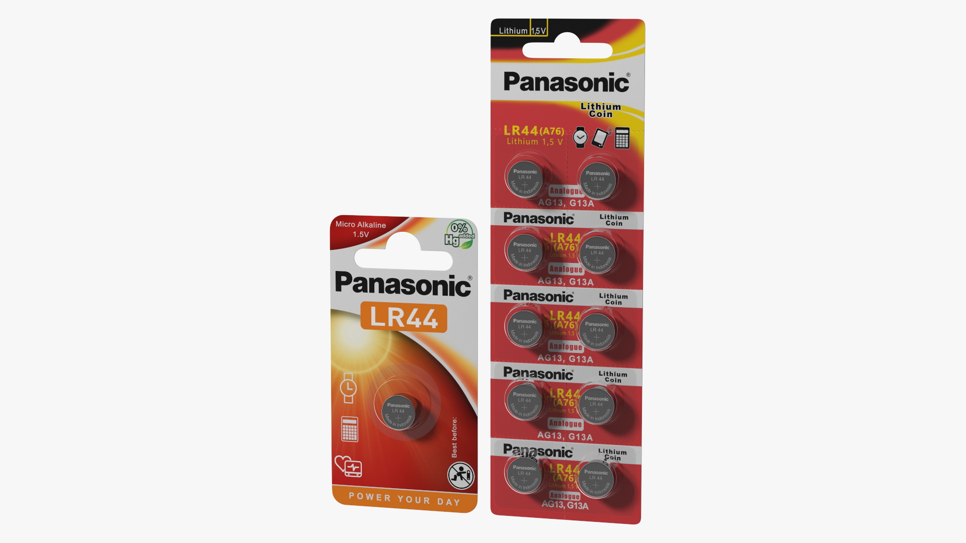3D Panasonic LR44 Coin Battery Blister Package model