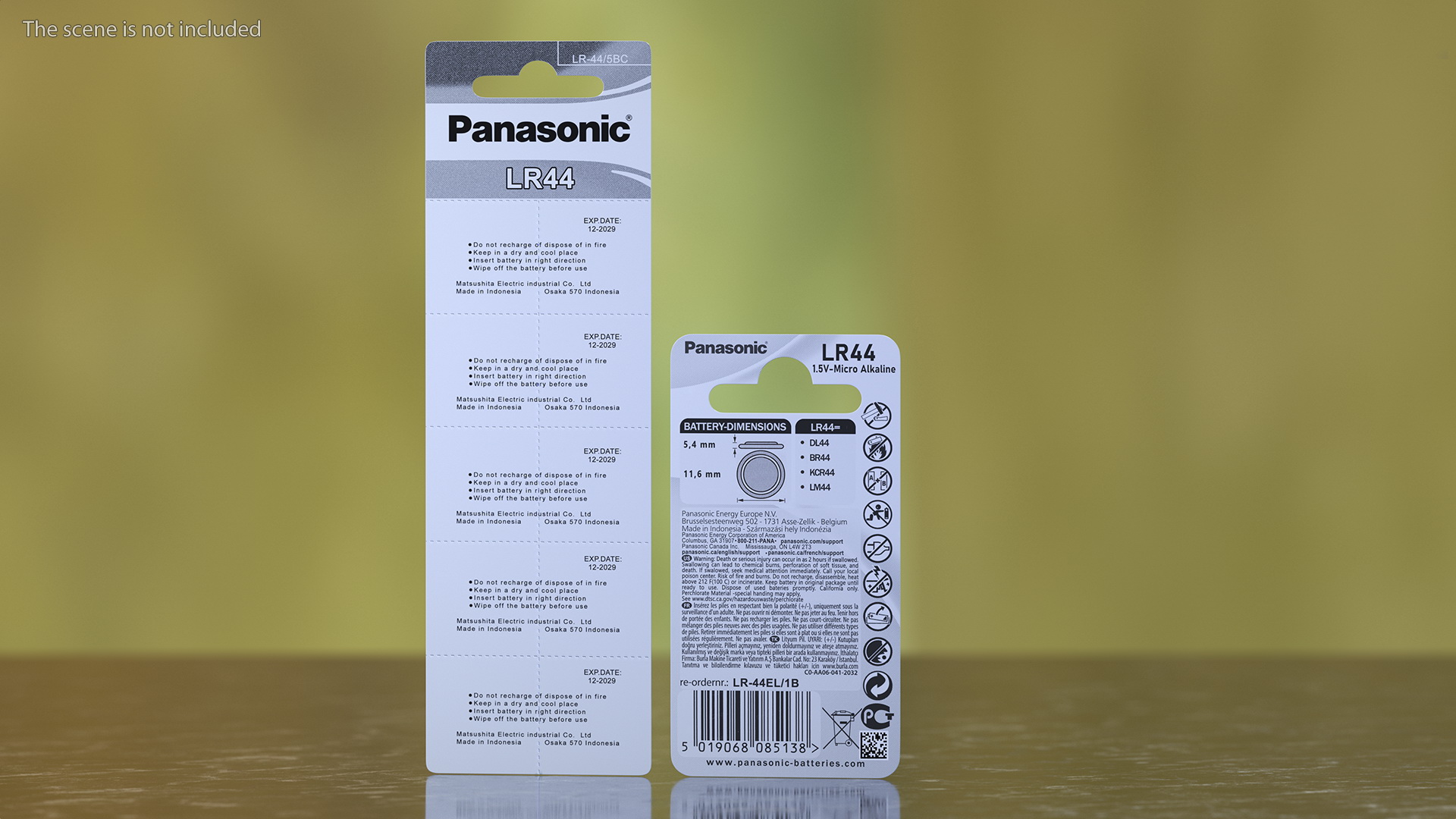 3D Panasonic LR44 Coin Battery Blister Package model