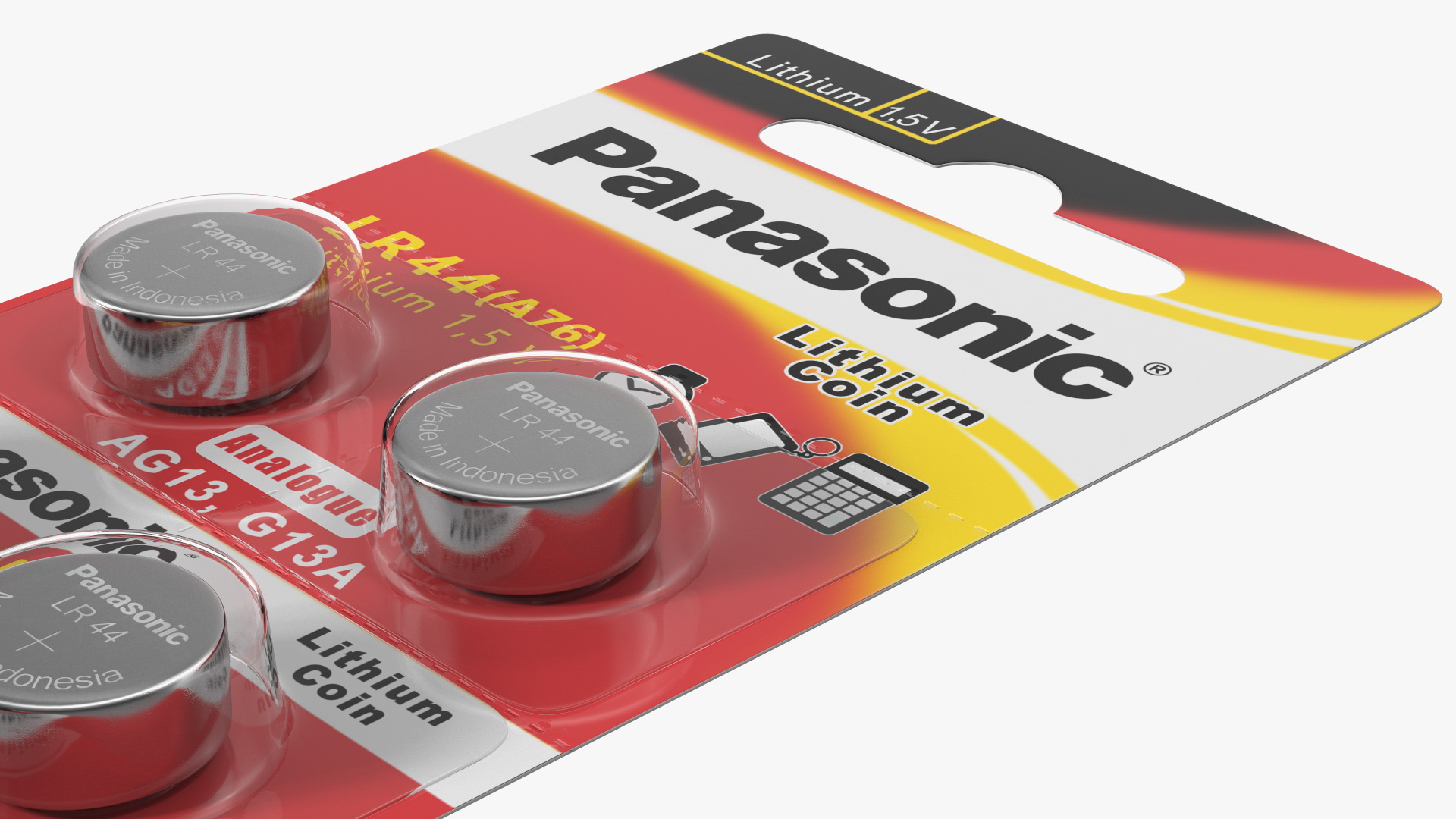 3D Panasonic LR44 Coin Battery Blister Package model