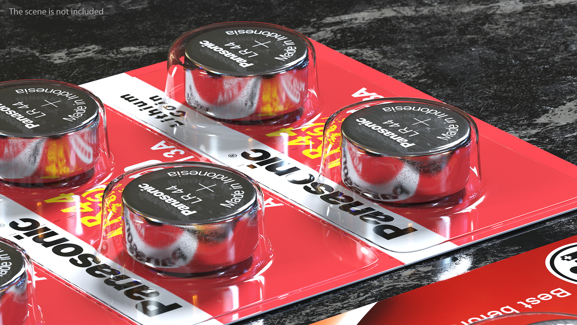 3D Panasonic LR44 Coin Battery Blister Package model
