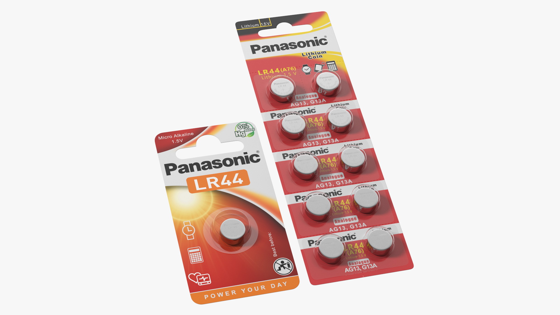 3D Panasonic LR44 Coin Battery Blister Package model