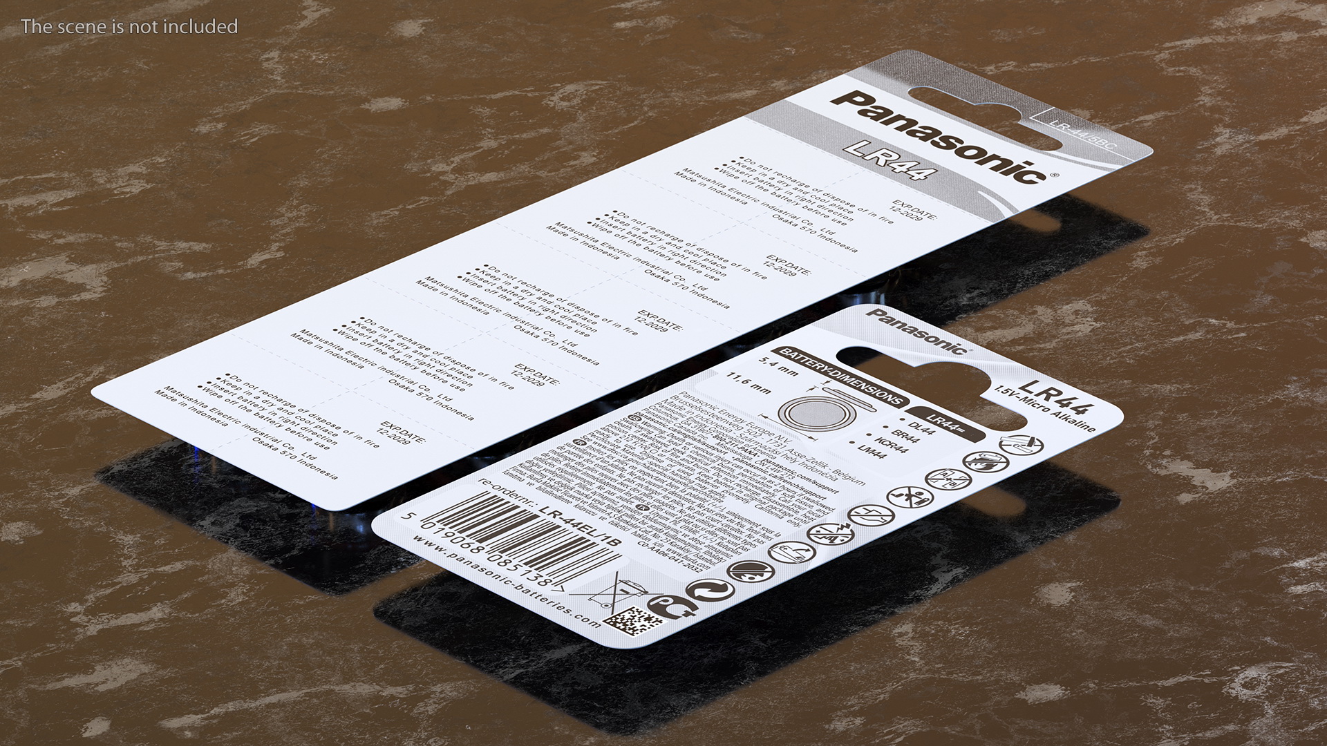 3D Panasonic LR44 Coin Battery Blister Package model