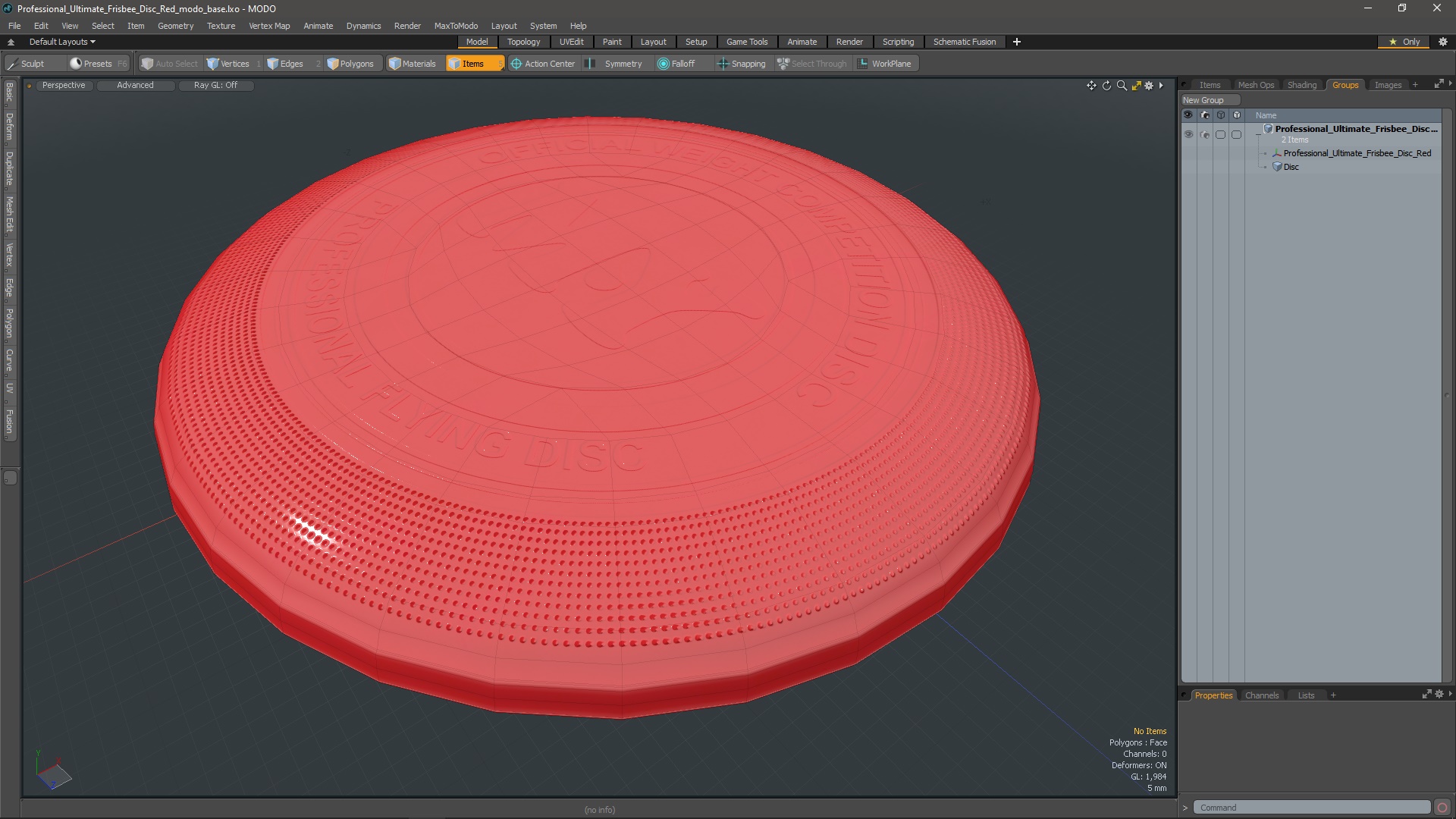 3D Professional Ultimate Frisbee Disc Red model