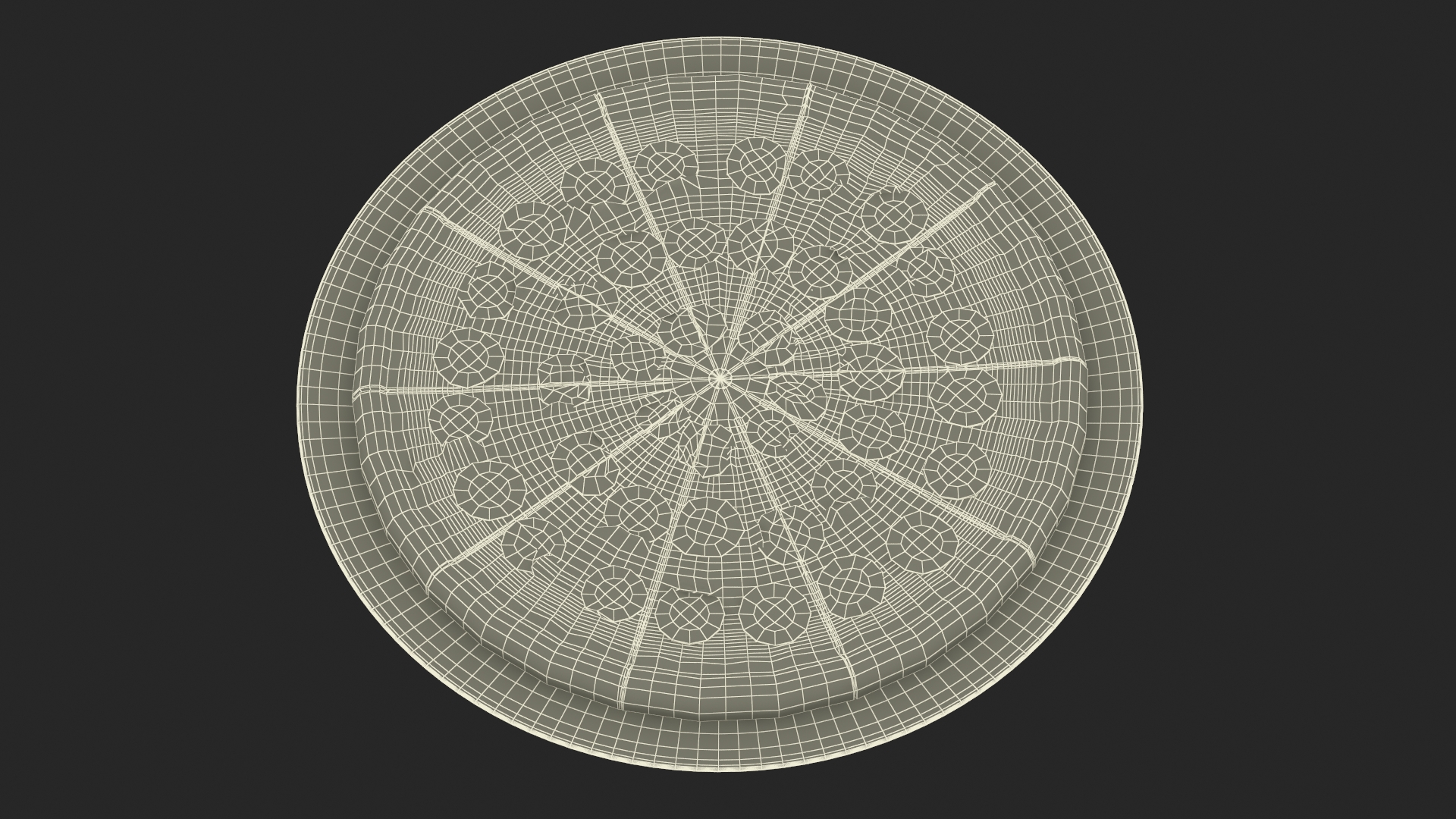 Pepperoni Pizza on Plate 3D model