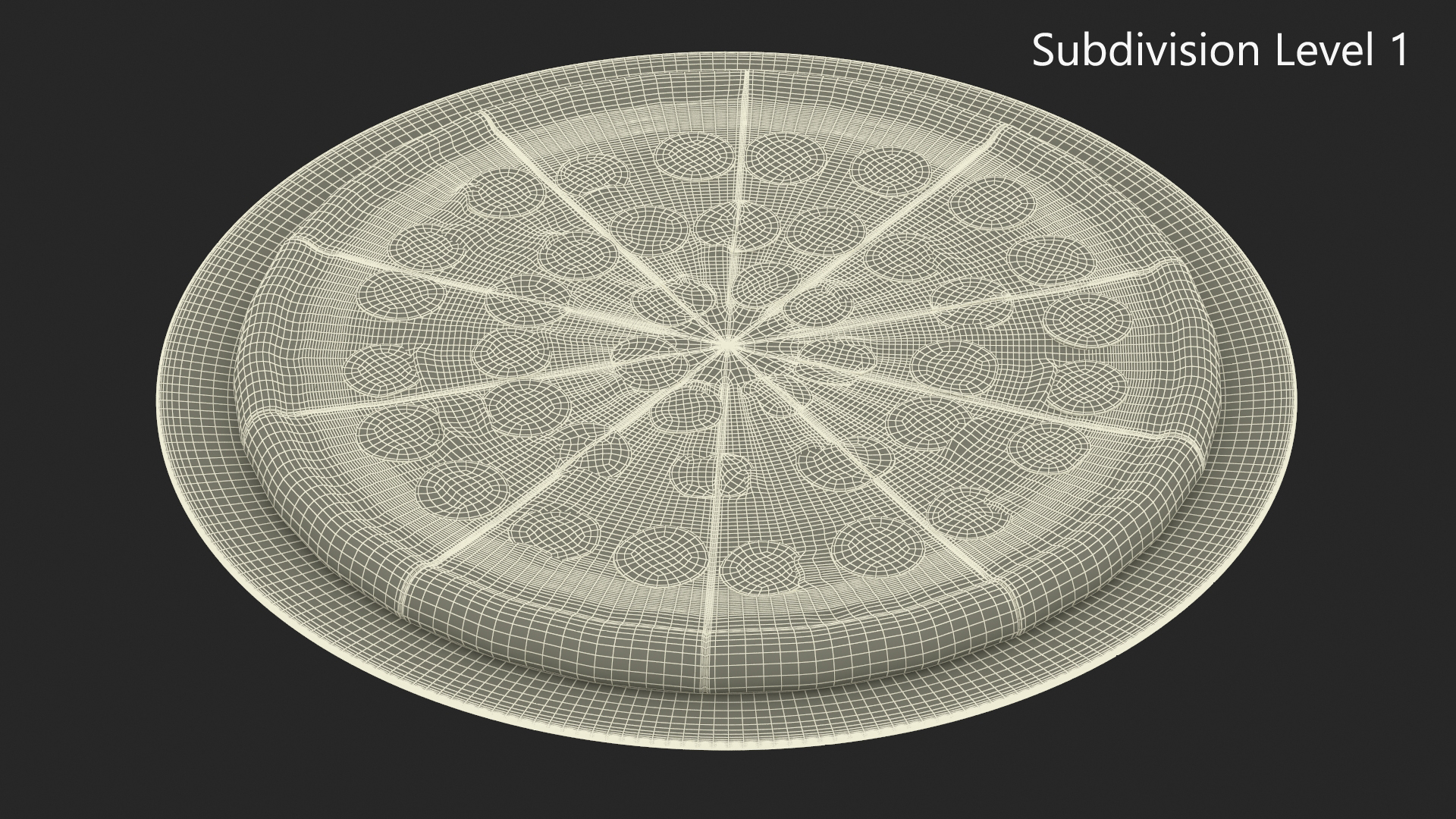 Pepperoni Pizza on Plate 3D model