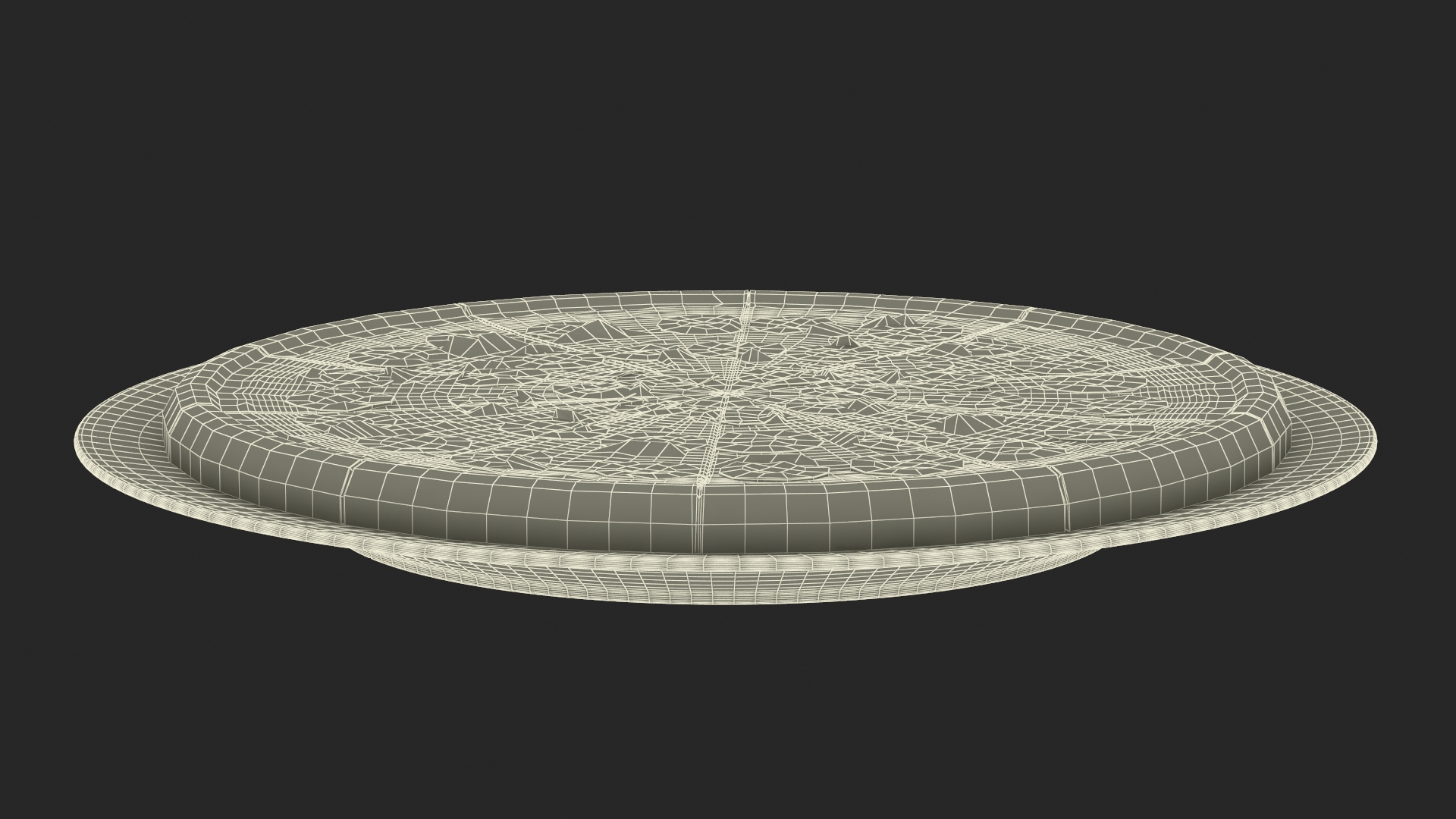 Pepperoni Pizza on Plate 3D model