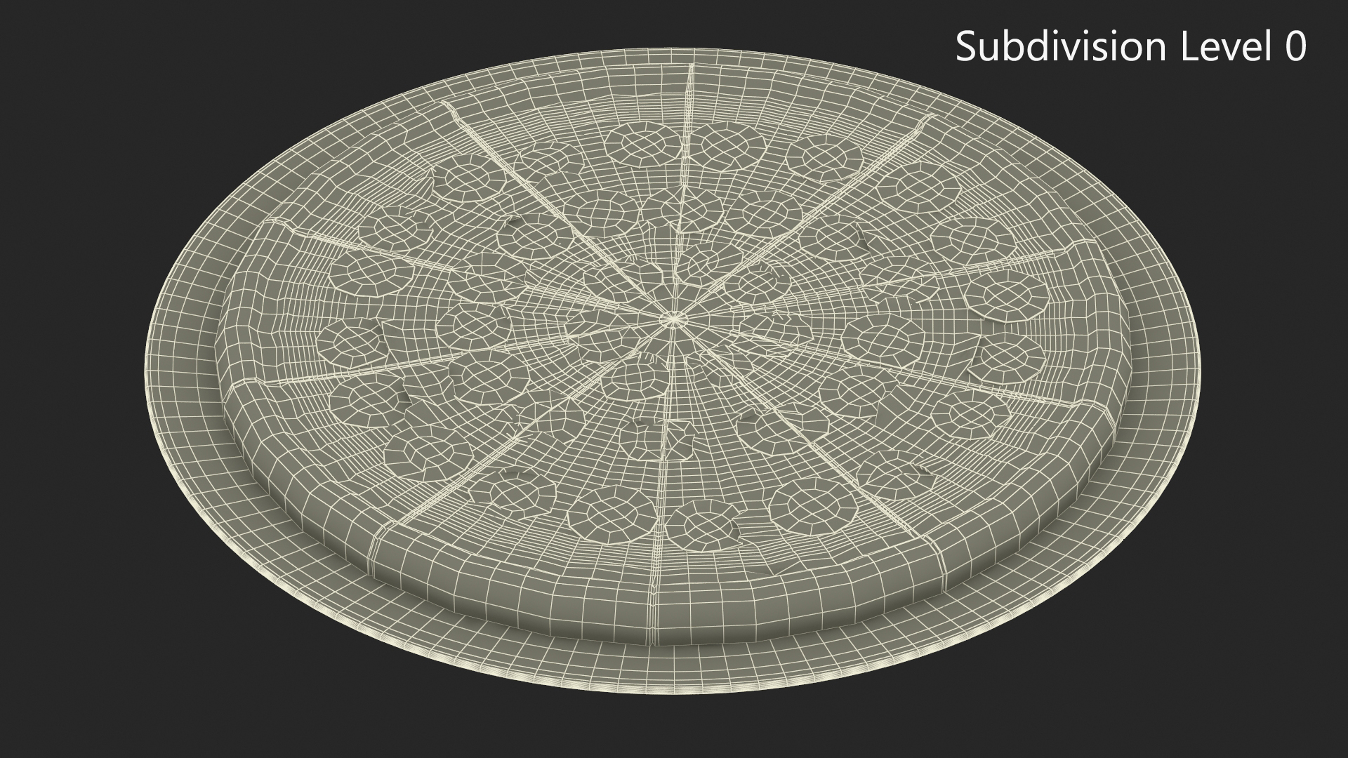 Pepperoni Pizza on Plate 3D model