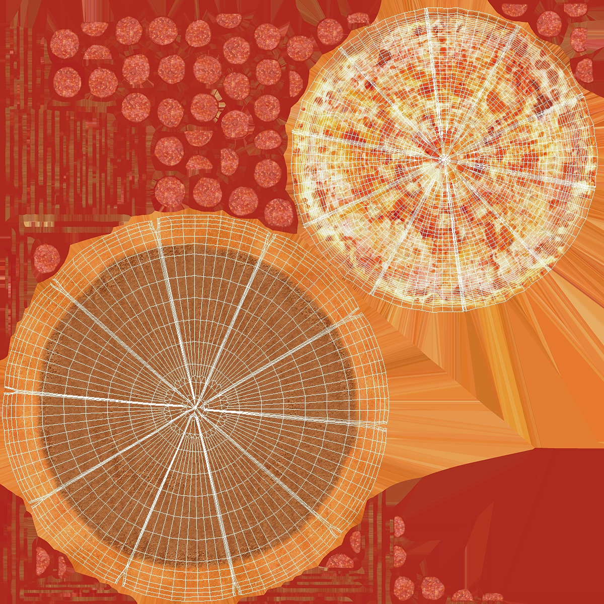 Pepperoni Pizza on Plate 3D model