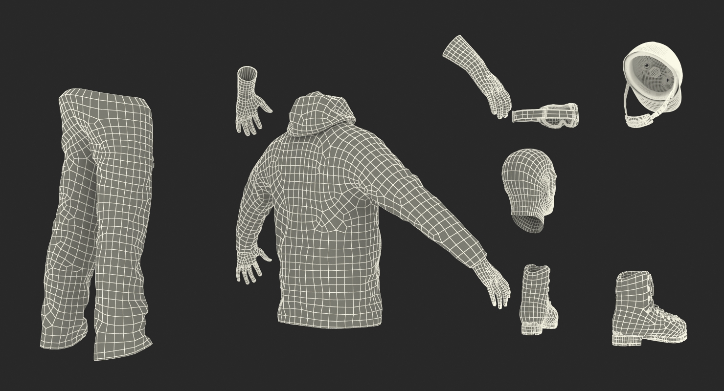 3D Snowboarder in Winter Sports Gear model